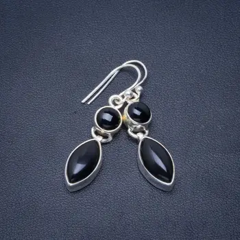 Natural Black Onyx Handmade Unique 925 Sterling Silver Earrings 1.5" B2493
Natural Black Onyx Handmade Unique 925 Sterling Silver Earrings 1.5" B2493