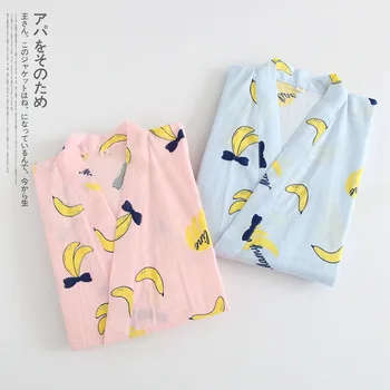 Japanese Kimono Lounge Wear Women's Cotton Gauze Sweet Banana Pattern Nightgown Thin Loose Comfortable One-piece Bathrobe Nighty
Japanese Kimono Lounge Wear Women's Cotton Gauze Sweet Banana Pattern Nightgown Thin Loose Comfortable One-piece Bathrobe Nighty