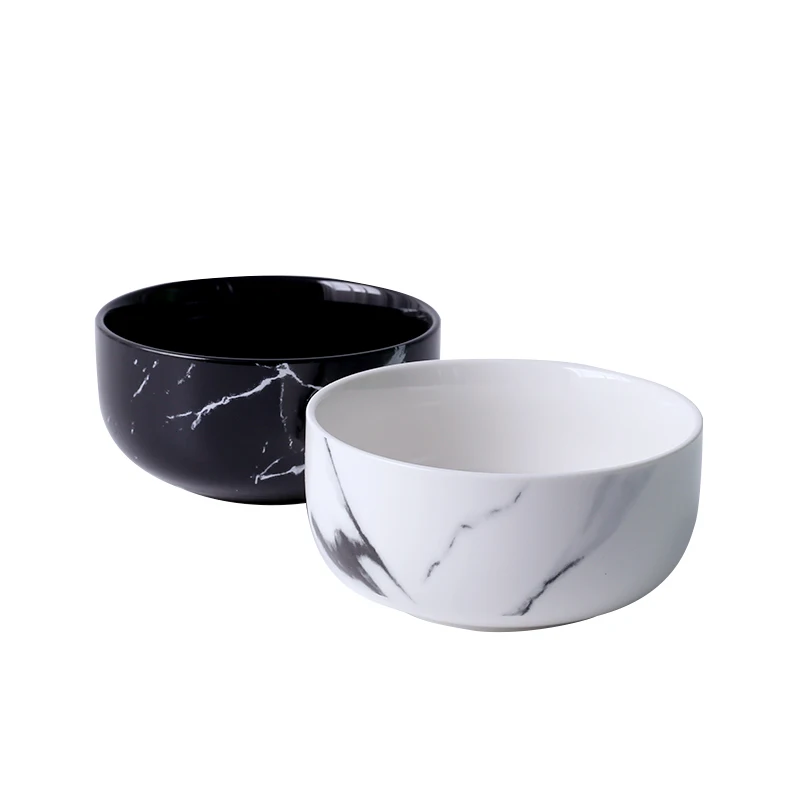 

14 Ounce Creative Design Marble Grain Ceramic Rice Bowls Porcelain Noodle Cereal Soup Bowl Dinnerware Home Decoration Tableware