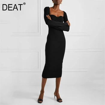 deat 2020 NEW SPRING and winter sqaure collar flare sleeves knitting sexy slim pullover long knits dress female WK39101L
deat 2020 NEW SPRING and winter sqaure collar flare sleeves knitting sexy slim pullover long knits dress female WK39101L