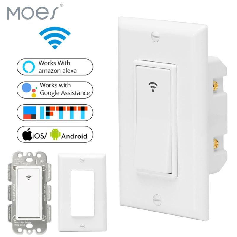 WiFi Smart Wall Light Switch Mobile APP Remote Control No Hub Required Works with Amazon Alexa Google Home IFTTT
WiFi Smart Wall Light Switch Mobile APP Remote Control No Hub Required Works with Amazon Alexa Google Home IFTTT