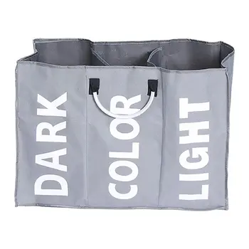 3 Section Folding Laundry Basket Washing Toy Storage Hamper Bin Bag Bathroom Dark grey
3 Section Folding Laundry Basket Washing Toy Storage Hamper Bin Bag Bathroom Dark grey