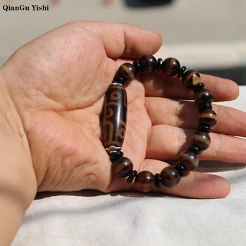 Retro Natural Tibetan Dzi Agates Bracelets Vintage Jewelry Buddha Prayer Nine-eyed Agates Charm line eyed Bracelets lady/man 
Retro Natural Tibetan Dzi Agates Bracelets Vintage Jewelry Buddha Prayer Nine-eyed Agates Charm line eyed Bracelets lady/man