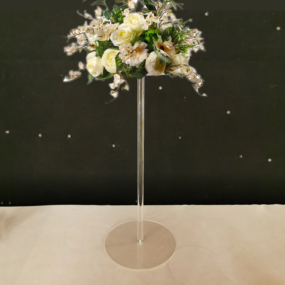 

10 pcs/ Lot Table Flower Rack 60 CM Tall Round Acrylic Crystal Wedding Road Lead Wedding Centerpiece Event Party Decoration
