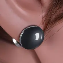 Aimant oreille bouton Point Massage oreille pince ongles sain perte de poids thérapie perte d'appétit minceur aimants boucles d'oreilles noir(China)
