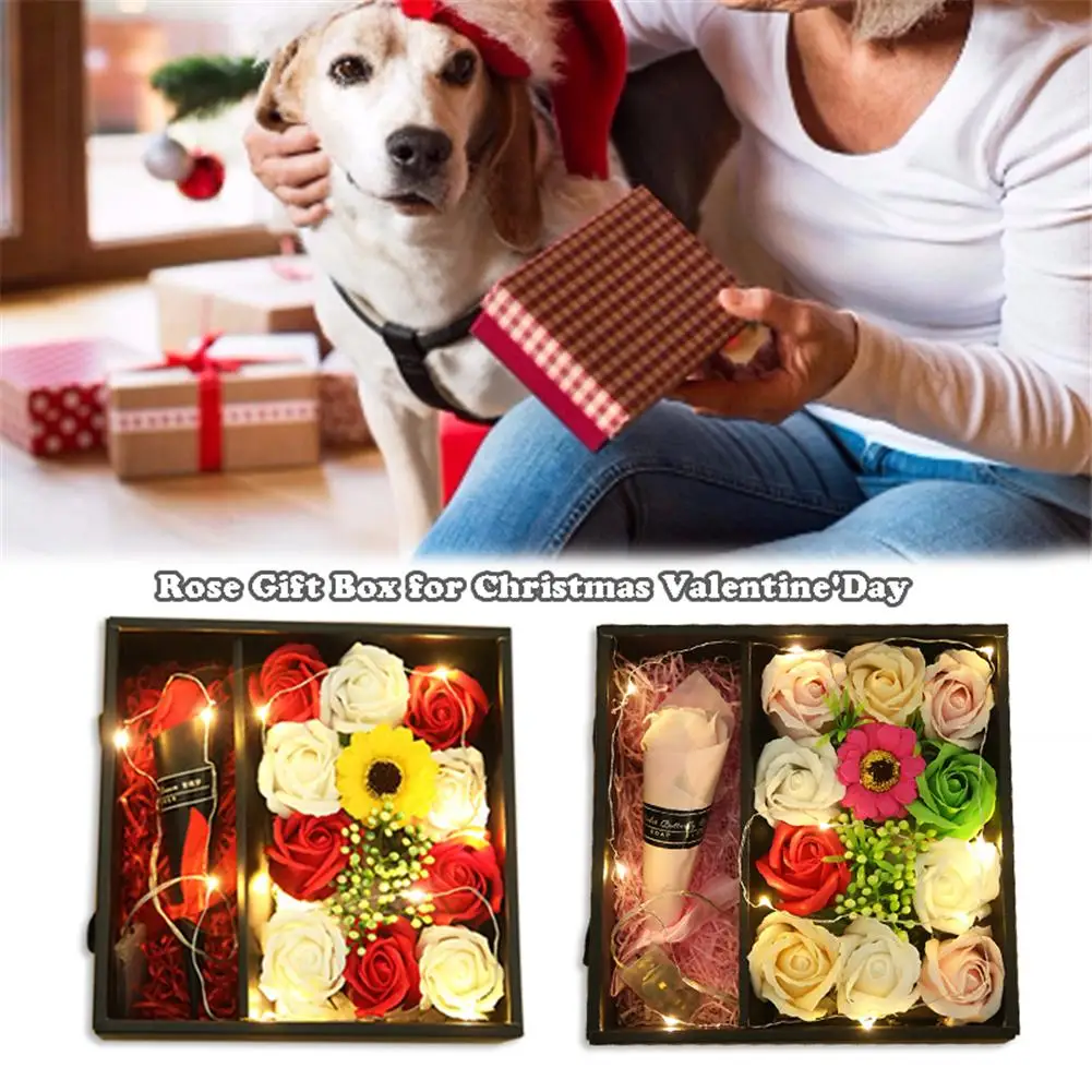 new lighted rose flower soap with gift box for christmas