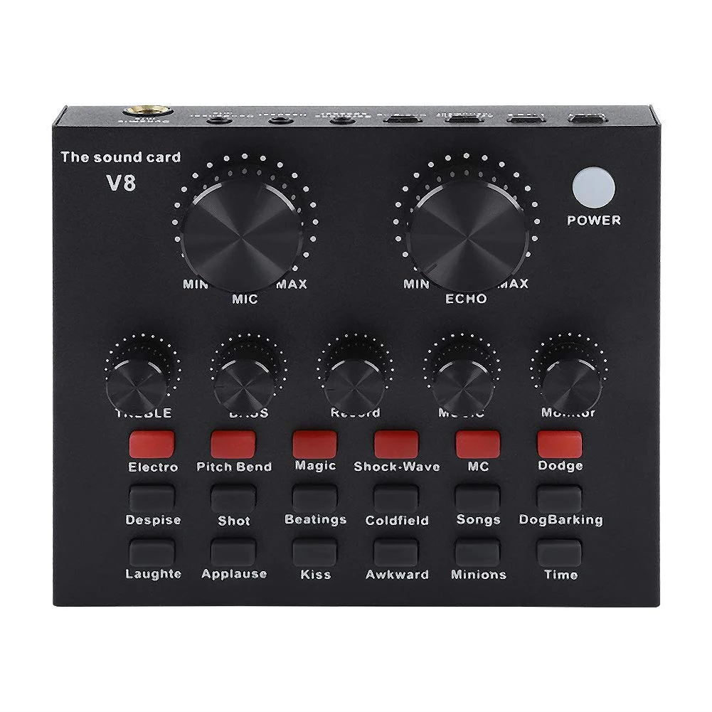 V8 PC Voice Chat For Mobile Audio Singing KTV Live Broadcast Sound Card Home Computer Recording External USB Headset Microphone
V8 PC Voice Chat For Mobile Audio Singing KTV Live Broadcast Sound Card Home Computer Recording External USB Headset Microphone