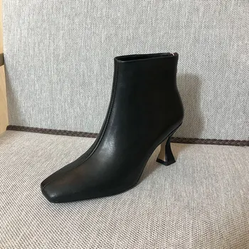Natural Genuine Leather Thin High Heel Ankle Boots Winter Boots for Women Classic Chelsea Ladies Shoes square Toe boots
Natural Genuine Leather Thin High Heel Ankle Boots Winter Boots for Women Classic Chelsea Ladies Shoes square Toe boots