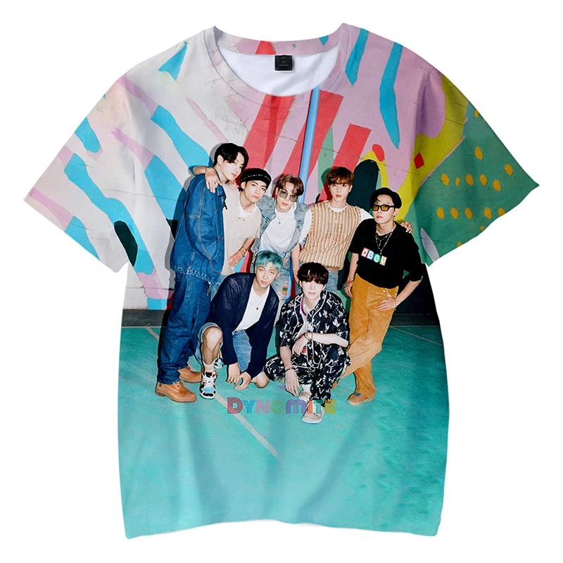 Новинка корейский стиль K-POP K-pop динамита женская футболка в стиле хип-хоп 3D