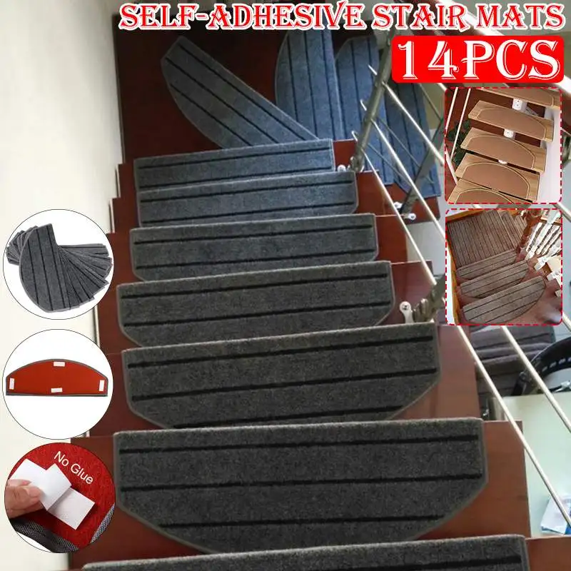 14Pcs/Set Semi-Curved Self-adhesive Stair Pads 65X24cm Anti-slip Home Carpet Mat Sticky Bottom Repeatedly-use Safety Pads Mat
14Pcs/Set Semi-Curved Self-adhesive Stair Pads 65X24cm Anti-slip Home Carpet Mat Sticky Bottom Repeatedly-use Safety Pads Mat