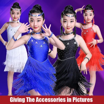 Children'S Latin Dance Competition Dress Girls Performing Dress Kids Dance Costumes Rhinestone Dress Fringe Dance Dress BL2769
Children'S Latin Dance Competition Dress Girls Performing Dress Kids Dance Costumes Rhinestone Dress Fringe Dance Dress BL2769