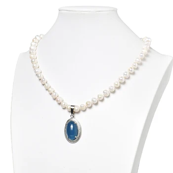 8-9mm Natural White Pearls Necklace with Oval Shape 22x32x9mm Pendant jewel Women Gifts 18inch H507 
8-9mm Natural White Pearls Necklace with Oval Shape 22x32x9mm Pendant jewel Women Gifts 18inch H507
