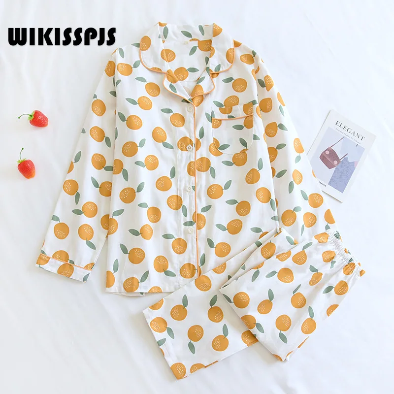 WIKISSPJS Spring Summer Cotton Long Sleeved Trousers Suit Cardigan Women Loose Fresh Student Home Clothes Pajamas Women Pjs
WIKISSPJS Spring Summer Cotton Long Sleeved Trousers Suit Cardigan Women Loose Fresh Student Home Clothes Pajamas Women Pjs
