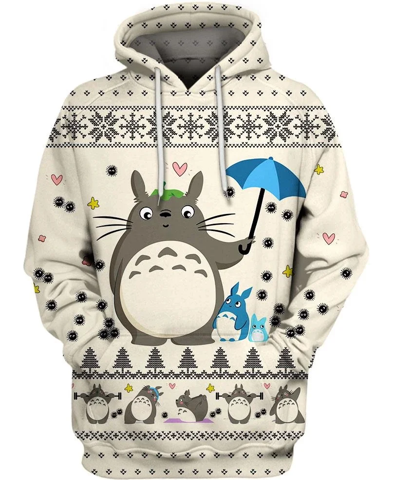 

PLstar Cosmos Totoro and friends 3D All Over Printed Shirts Hoodie/Sweatshirt/Zipper Man Women Merry Christmas Hoodies Pants