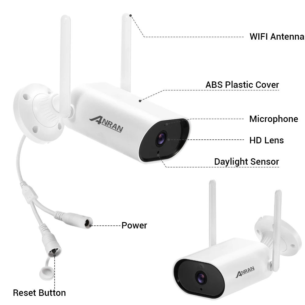 ANRAN 3MP Беспроводная система видеонаблюдения Водонепроницаемая комплект аудио