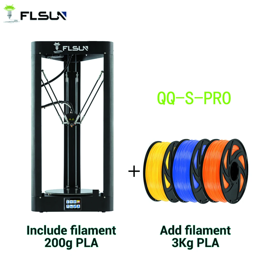 Flsun QQ-S-Pro Delta 3D Printer High Speed New Auto-leveling Switch Large Print Size kossel 3d-Printers Touch screen
Flsun QQ-S-Pro Delta 3D Printer High Speed New Auto-leveling Switch Large Print Size kossel 3d-Printers Touch screen