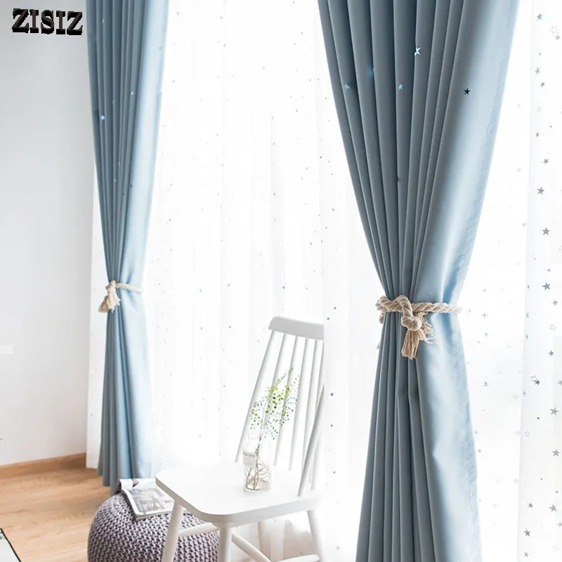 ZISIZ Modern Shiny Stars Children Blackout Curtains For Kids Boy Girl Bedroom Living Room Custom Made Drape Tulle Cortinas 
ZISIZ Modern Shiny Stars Children Blackout Curtains For Kids Boy Girl Bedroom Living Room Custom Made Drape Tulle Cortinas