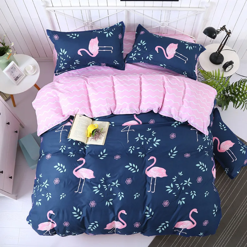 

Flamingo Print Duvet Cover Nordic Bed 150 Bedding Set Quilt Cover Pillowcase Sheet Pink Bed Linen Sheet Bed Sets