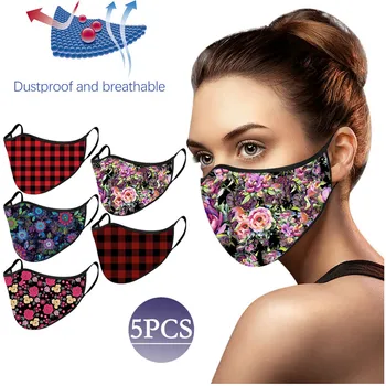 5pcs Adult Floral Print Mask for face Fashion Cycling Running Windproof Anti-spitting Protective Mask Washable Breathable Masque
5pcs Adult Floral Print Mask for face Fashion Cycling Running Windproof Anti-spitting Protective Mask Washable Breathable Masque
