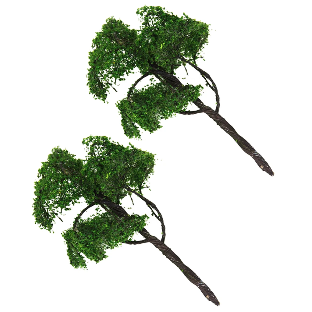 2x Green Mini Elm Tree Model 1/75 Scale HO Layout Train Railway Architecture 2x Green Mini Elm Tree Model 1/75 Scale HO Layout Train Railway Architecture