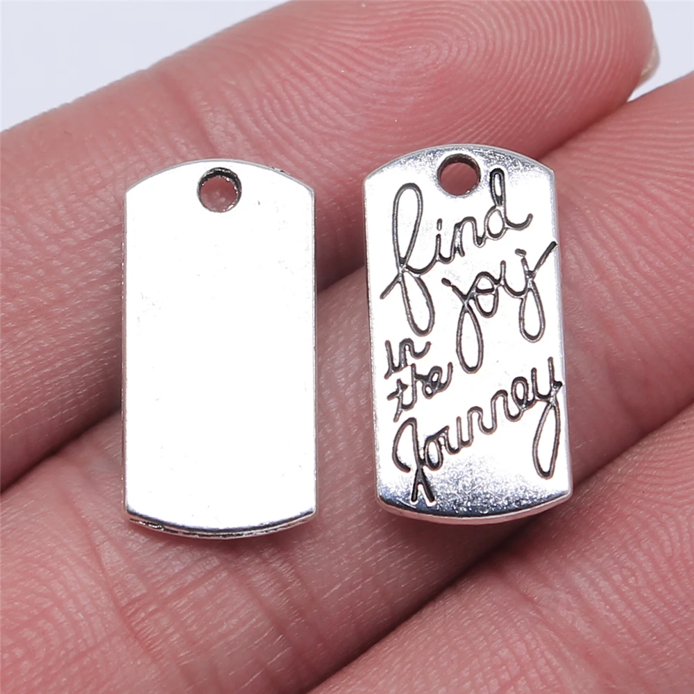 WYSIWYG 5pcs Charms Find Joy In The Journey Antique Silver Plated Alloy DIY Jewelry Making Accessories 20x10mm
WYSIWYG 5pcs Charms Find Joy In The Journey Antique Silver Plated Alloy DIY Jewelry Making Accessories 20x10mm