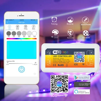 DC 12V 24V Smart LED WIFI Controller RGB Lighting Alexa Control Android/IOS APP for LED Strip Lamps Light
DC 12V 24V Smart LED WIFI Controller RGB Lighting Alexa Control Android/IOS APP for LED Strip Lamps Light