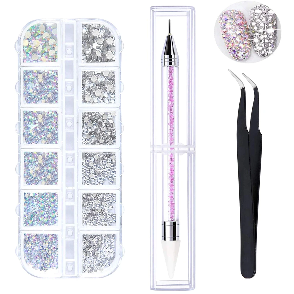 6 sizes of AB crystals for clear rhinestones for nail art and rhinestones with tweezers and dot pens nail art tools set
6 sizes of AB crystals for clear rhinestones for nail art and rhinestones with tweezers and dot pens nail art tools set
