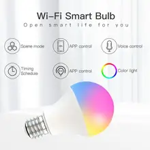 

LED RGB color changing light E27 E26 B22 dimmable WiFi smart bulb voice control for use with Alexa Google Home decorative lighti