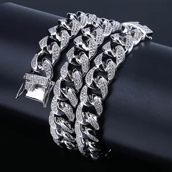 14mm Hip Hop Men's Maimi Cuban Link Chain Necklace Silver Plated Gold Iced Out Cubic Zircon Bling Jewelry Necklaces Gifts
14mm Hip Hop Men's Maimi Cuban Link Chain Necklace Silver Plated Gold Iced Out Cubic Zircon Bling Jewelry Necklaces Gifts