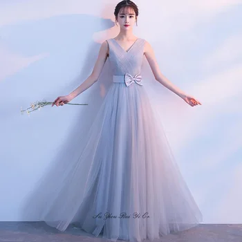 Elegant V-neck Bridesmaid Dresses Lace Up Back Wedding Guest Dress For Wedding Party Floor Length A-Line Tulle Vestidos De Festa
Elegant V-neck Bridesmaid Dresses Lace Up Back Wedding Guest Dress For Wedding Party Floor Length A-Line Tulle Vestidos De Festa