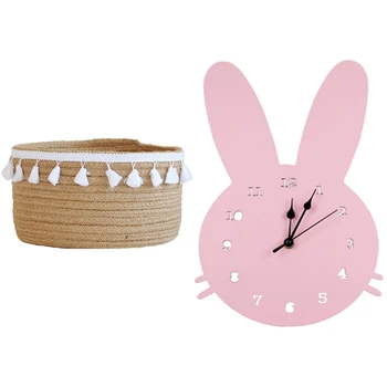 1pcs Cotton Rope Storage Baskets with Tassel & 1pcs Kids Room Decor Rabbit Bunny Clock Wall Hanging Room Decoration
1pcs Cotton Rope Storage Baskets with Tassel & 1pcs Kids Room Decor Rabbit Bunny Clock Wall Hanging Room Decoration