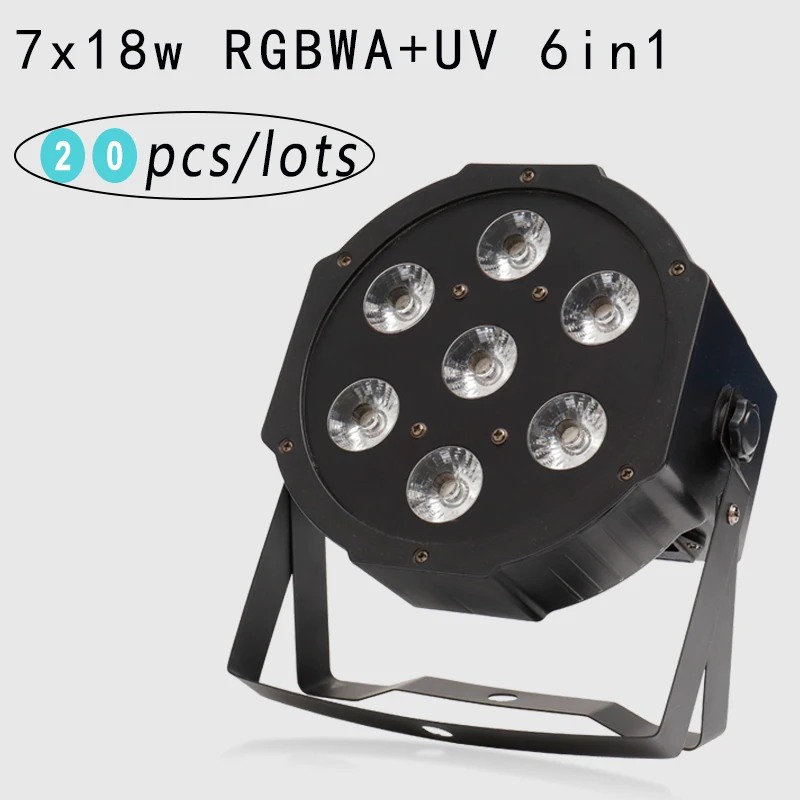 20 шт./лот 7x18 Вт 6in1 RGBWA УФ пульт дистанционного управления Управление Par Led