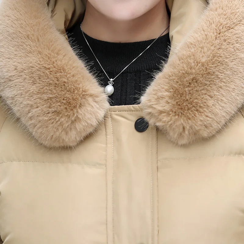 Mom Winter Cotton Overcoat New Style Large Size 40-Year-Old Middle-aged WOMEN'S Dress Mid-length down Feather Cotton-padded Jack 
Mom Winter Cotton Overcoat New Style Large Size 40-Year-Old Middle-aged WOMEN'S Dress Mid-length down Feather Cotton-padded Jack
