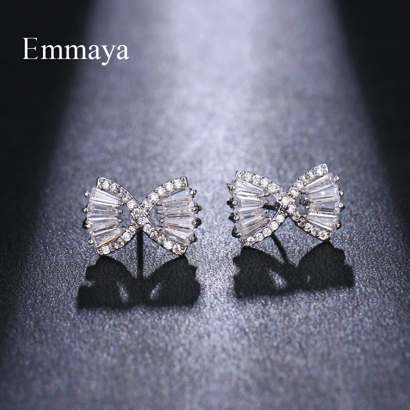 Серьги-гвоздики EMMAYA с фианитами женские корейские ювелирные украшения для
