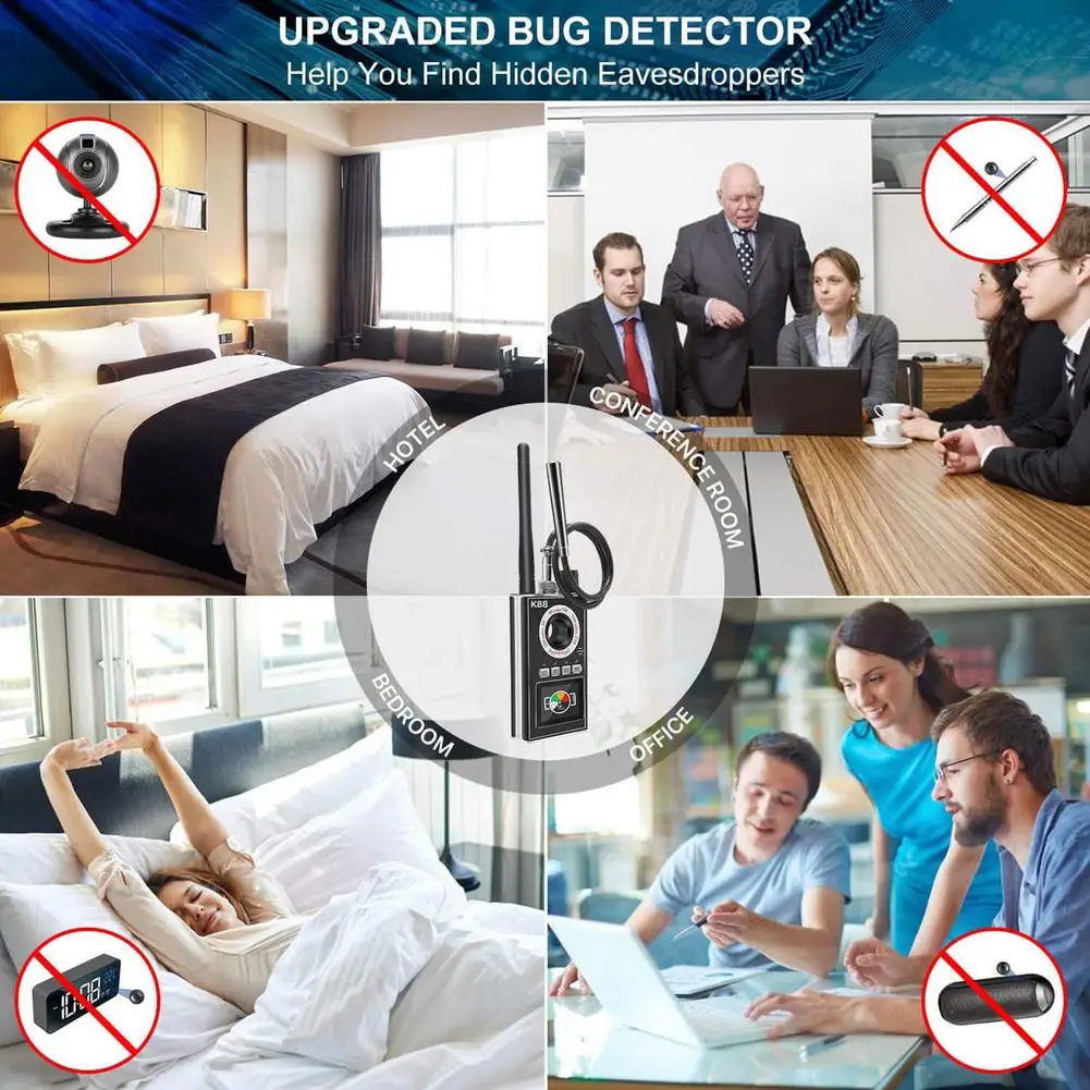 Multi-function hidden camera detector Audio Bug Finder, GPS Signal RF Tracker - Protect Privacy