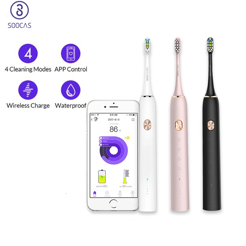 SOOCAS X3 Sonic Toothbrush Electric Tooth Brush Ultrasonic Automatic Upgraded chargeable Adult Waterproof IPX7 Control App
SOOCAS X3 Sonic Toothbrush Electric Tooth Brush Ultrasonic Automatic Upgraded chargeable Adult Waterproof IPX7 Control App