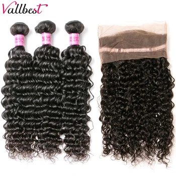 Vallbest 360 Lace Frontal Closure with Bundles Peruvian Deep Wave Human Hair 3 Bundle with 360 Lace Frontal Remy Hair Weaves
Vallbest 360 Lace Frontal Closure with Bundles Peruvian Deep Wave Human Hair 3 Bundle with 360 Lace Frontal Remy Hair Weaves