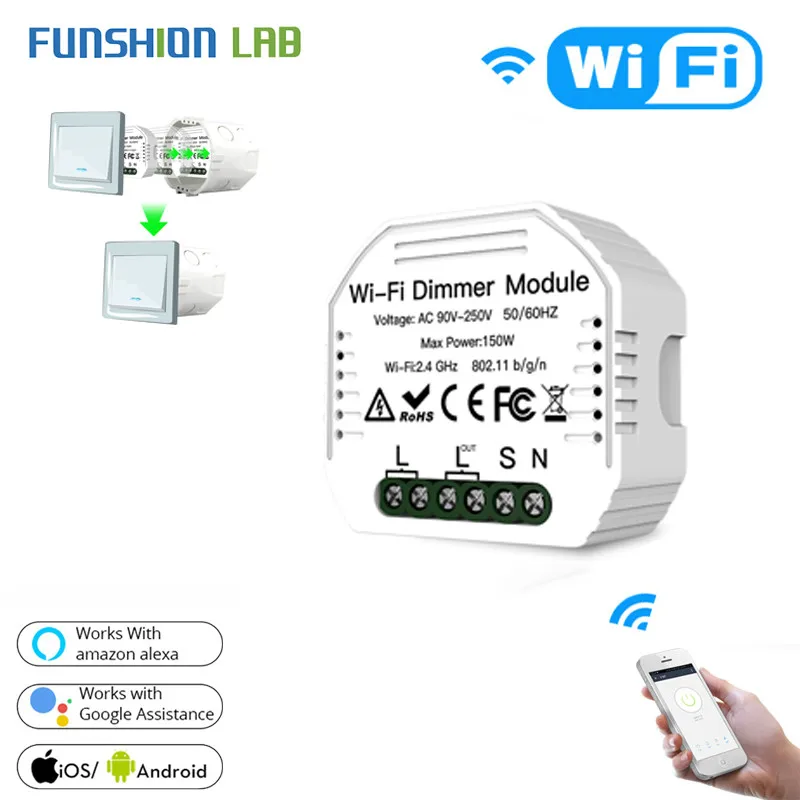 DIY Smart WiFi Light LED Dimmer Switch Smart Life/Tuya APP Remote Control 1/2 Way Switch,Works with Alexa Echo Google Home
DIY Smart WiFi Light LED Dimmer Switch Smart Life/Tuya APP Remote Control 1/2 Way Switch,Works with Alexa Echo Google Home