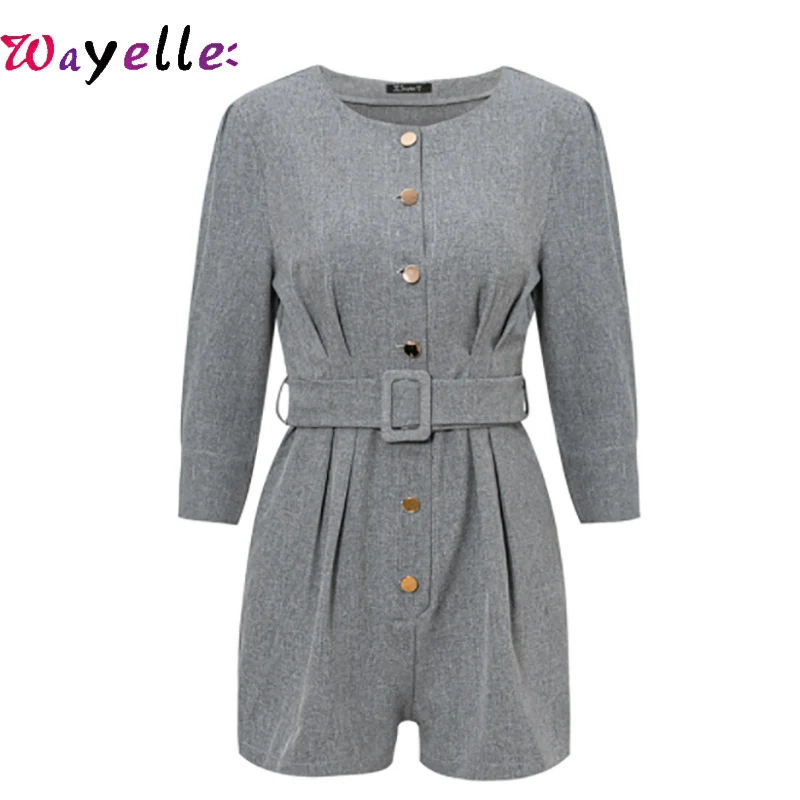 Blazer Female Playsuit Sash Solid Office Ladies Buttons Women Jumpsuit Elegant Romper Short Retro Autumn Overalls For Female
Blazer Female Playsuit Sash Solid Office Ladies Buttons Women Jumpsuit Elegant Romper Short Retro Autumn Overalls For Female