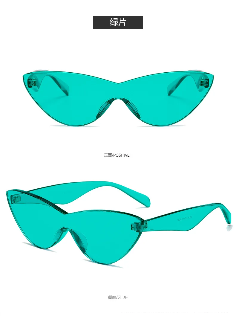 One-piece Cat Eye Sunglasses Women Brand Designer Fashion Sexy Retro Vintage Sun Glasses Eyewear Colorful Driver Goggles