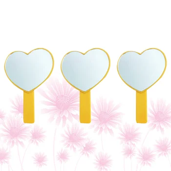 3Pcs Makeup Mirror Handheld Cosmetic Mirror Heart Shaped Mirror Single Side Looking Glass (Purple)
3Pcs Makeup Mirror Handheld Cosmetic Mirror Heart Shaped Mirror Single Side Looking Glass (Purple)