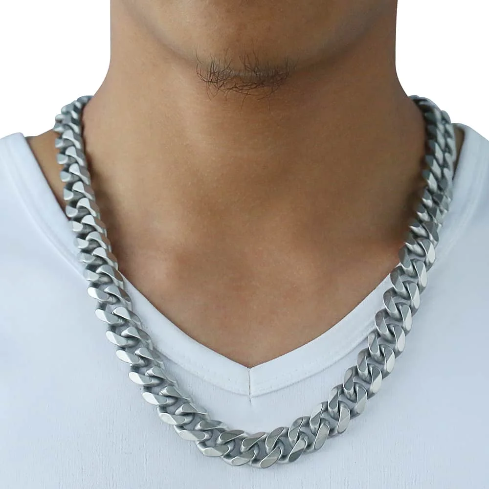 Davieslee Matte Brushed Polished Necklace Mens Chain Cut Curb Cuban Link 316L Stainless Steel Silver Color 15 mm DHNM18
Davieslee Matte Brushed Polished Necklace Mens Chain Cut Curb Cuban Link 316L Stainless Steel Silver Color 15 mm DHNM18
