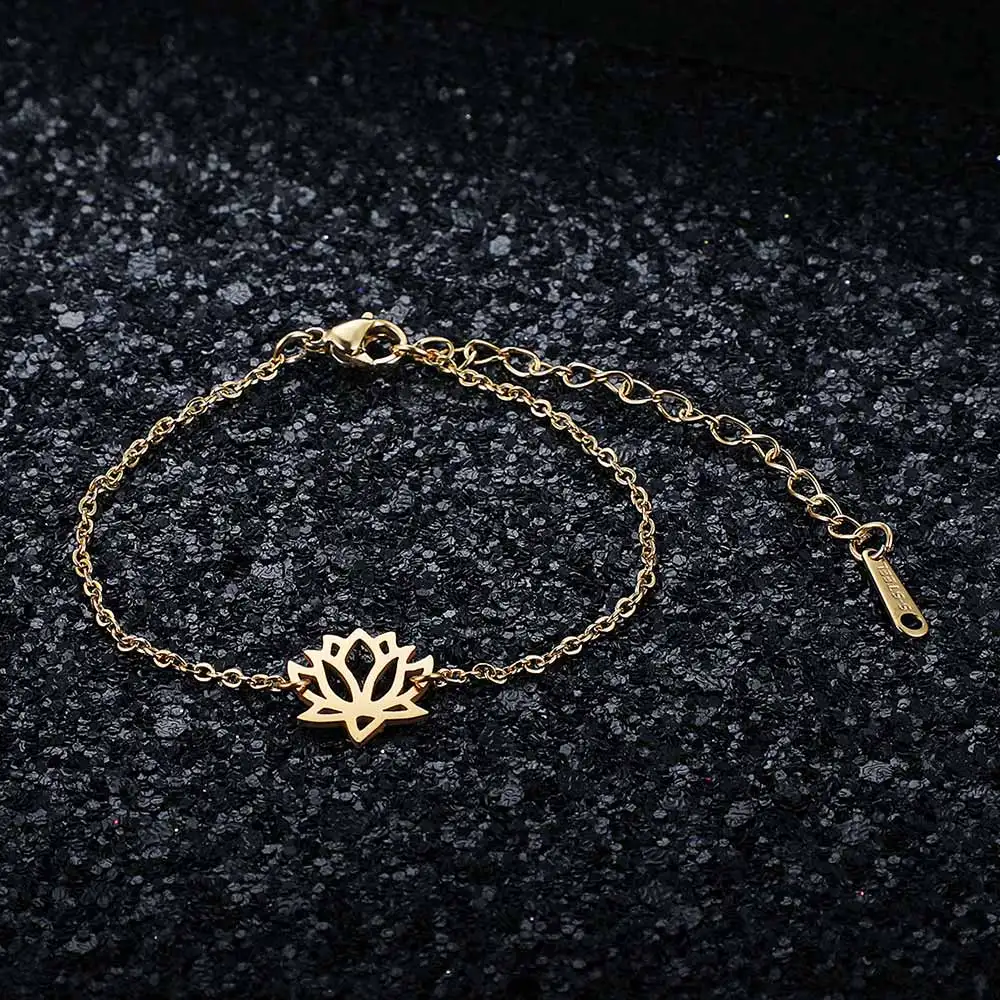 Fabulous 100% Stainless Steel Yoga Lotus Charm Bracelet for Women Female Never Tarnish Jewelry Bracelets
Fabulous 100% Stainless Steel Yoga Lotus Charm Bracelet for Women Female Never Tarnish Jewelry Bracelets