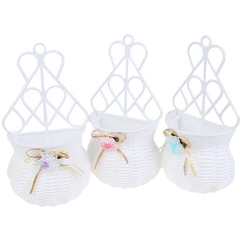 Flower Hanging Basket Vase Rattan Wall Hanging Small Artificial Rattan Flower Basket For Home Decoration Color Random 
Flower Hanging Basket Vase Rattan Wall Hanging Small Artificial Rattan Flower Basket For Home Decoration Color Random