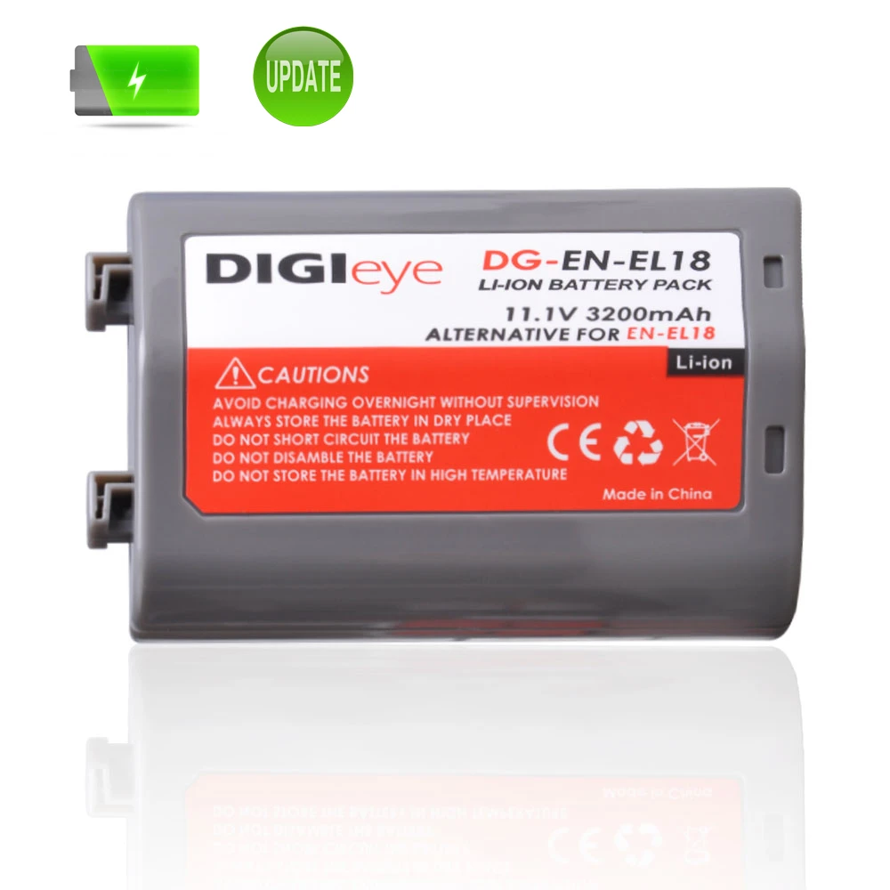 11.1V 3200mAh EN-EL18 EN-EL18a ENEL18 Battery for Nikon D4 D4S D5 Camera and D500 D800 D800E D810 D850 Battery Grip
11.1V 3200mAh EN-EL18 EN-EL18a ENEL18 Battery for Nikon D4 D4S D5 Camera and D500 D800 D800E D810 D850 Battery Grip