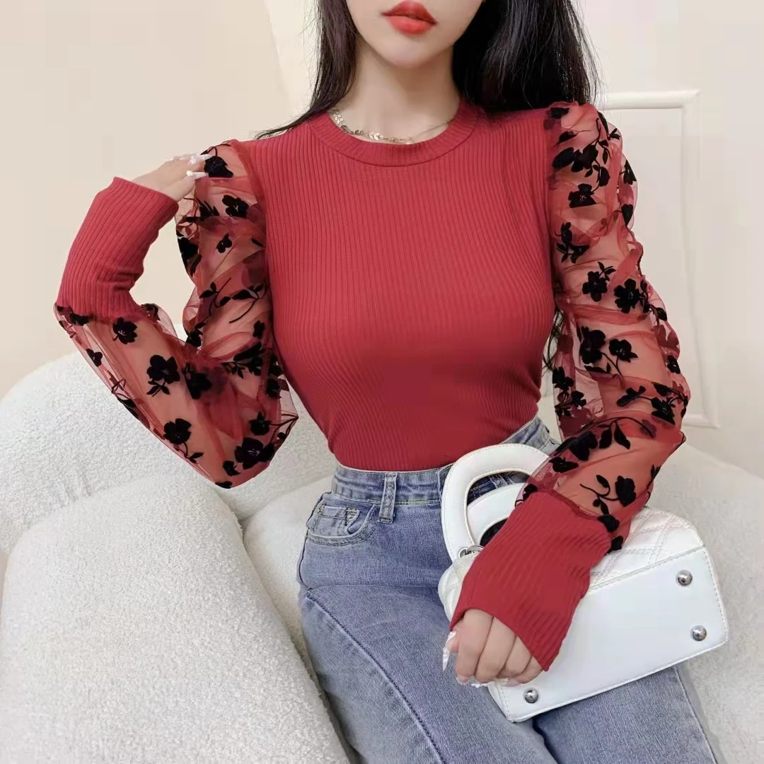 Womens O Neck Mesh Sheer Puff Sleeve Long Sleeve Ribbed Knitted Shirt Vintage Polka Dot Pullover Ladies Loose Elegant Top Blouse
Womens O Neck Mesh Sheer Puff Sleeve Long Sleeve Ribbed Knitted Shirt Vintage Polka Dot Pullover Ladies Loose Elegant Top Blouse