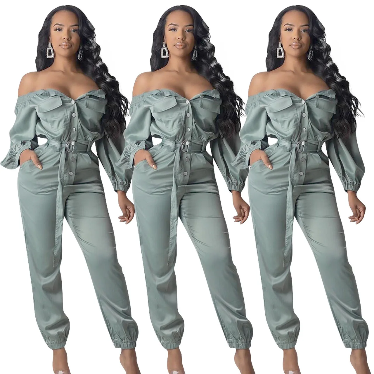 2020 Summer Women Jumpsuit Hot Style Model Solid-color Button Sashes European and American Rompers Bodysuit with Pockets
2020 Summer Women Jumpsuit Hot Style Model Solid-color Button Sashes European and American Rompers Bodysuit with Pockets