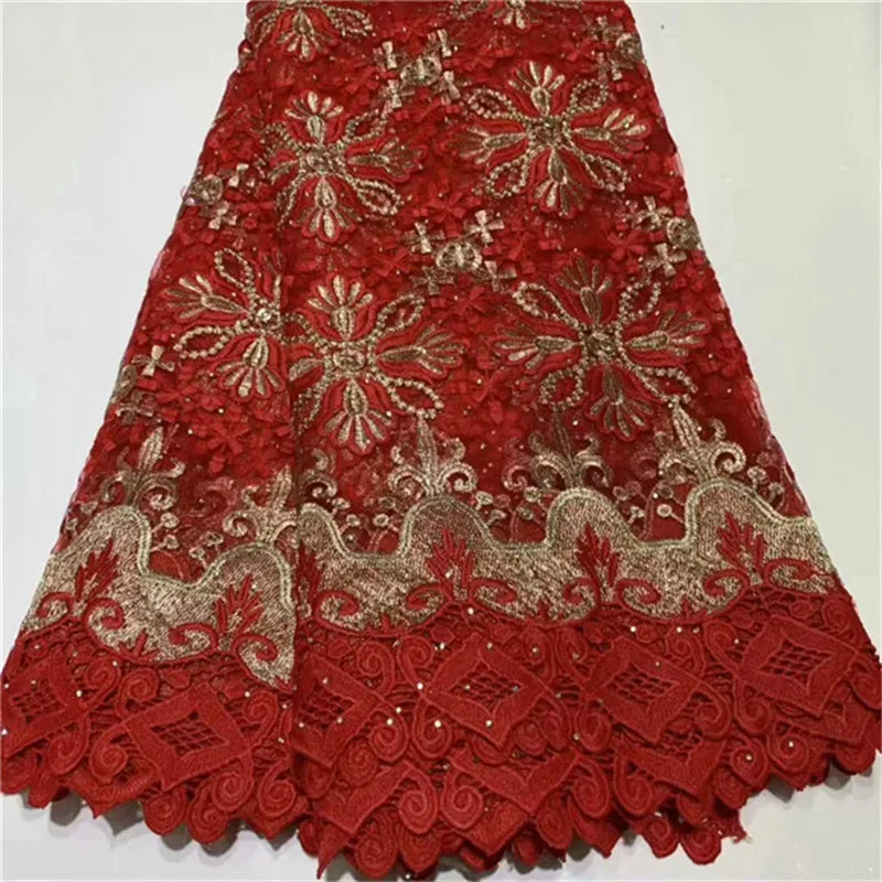 Nigerian Lace Latest African Lace 2019 Bridal Lace Fabric Red+gold color African High Quality Rhinestones Lace Fabric 5Yards/Lot
Nigerian Lace Latest African Lace 2019 Bridal Lace Fabric Red+gold color African High Quality Rhinestones Lace Fabric 5Yards/Lot