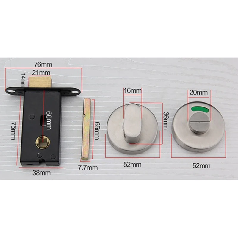 Stainless Steel Door Lock With Red Green Indicator Public Restroom Toilet Partition Thumbturn
Stainless Steel Door Lock With Red Green Indicator Public Restroom Toilet Partition Thumbturn