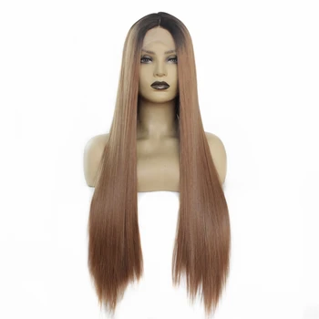 Fashion Ombre Brown Glueless Lace Front Wigs 2 Tone Color 1b/30# Long Natural Straight Heat Resistant Synthetic Hair Replacement
Fashion Ombre Brown Glueless Lace Front Wigs 2 Tone Color 1b/30# Long Natural Straight Heat Resistant Synthetic Hair Replacement